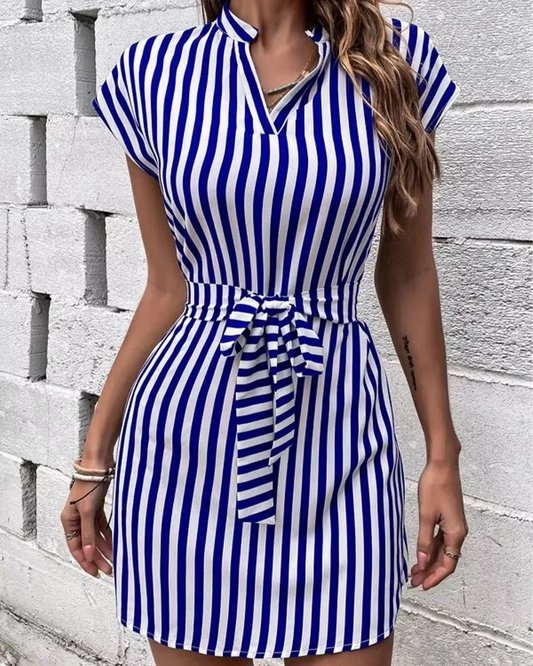 Collar Striped Dress